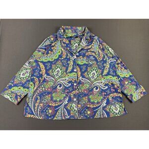 Rare Vintage Y2K Lauren Ralph Lauren Floral Azter Button Down Long Sleeve Womens